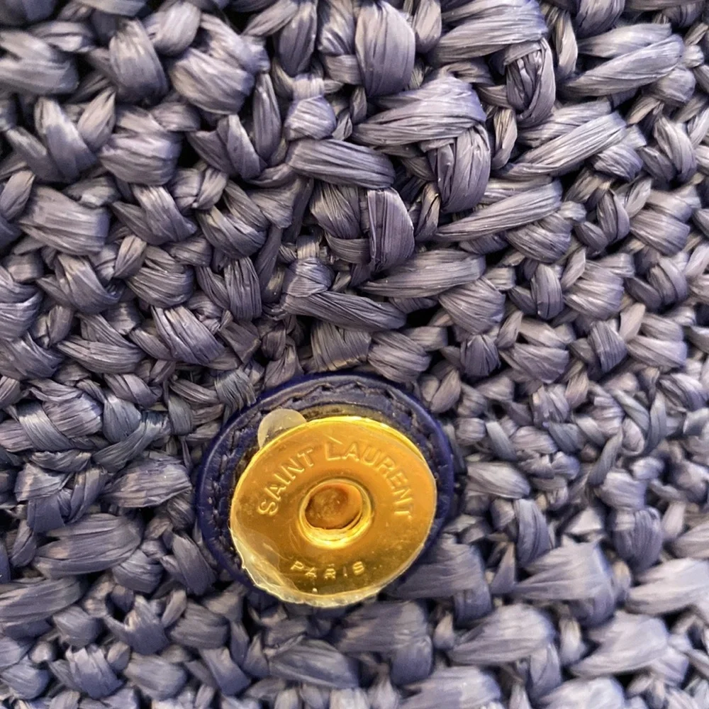 Jamie Medium YSL Crochet Raffia Shoulder Bag. - Picture 6 of 8